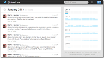 Twitter archive in Google Drive